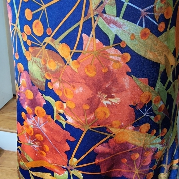 Touch Express Tropical Floral Flower Dress Stretch Knit Travel Vacation Size L - Picture 7 of 15